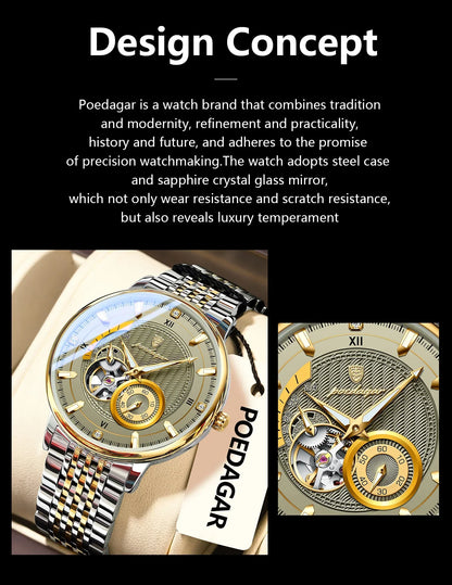 POEDAGAR Prestige Skeleton Automatikuhr