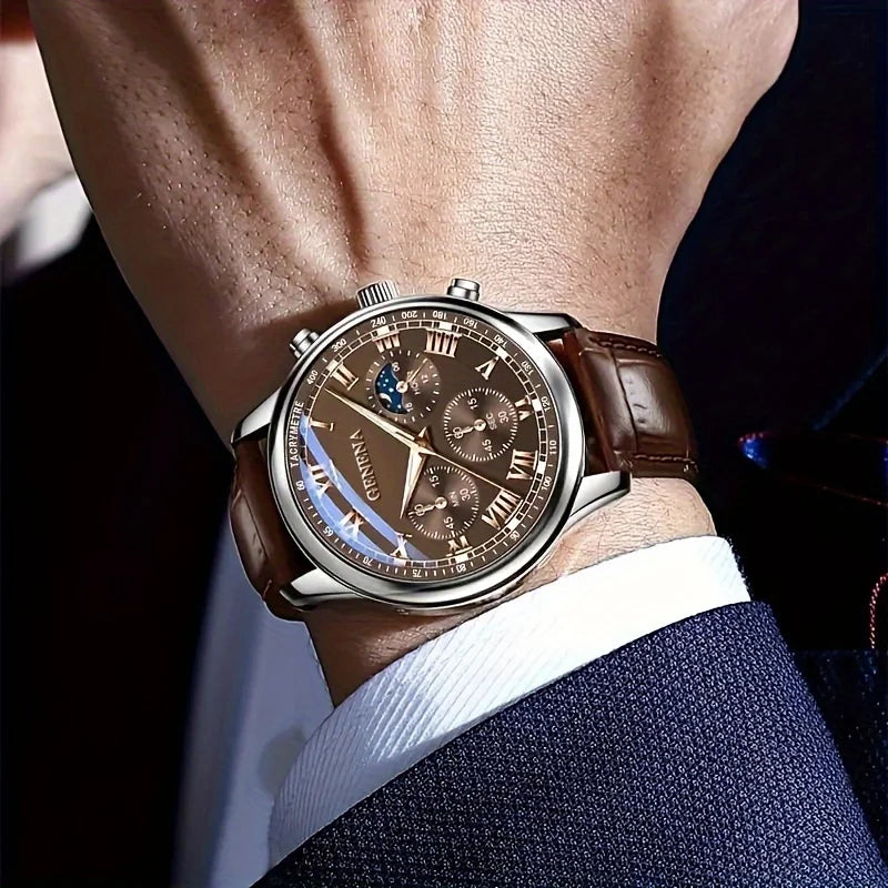 LUXTTYER Klassische Lederuhr