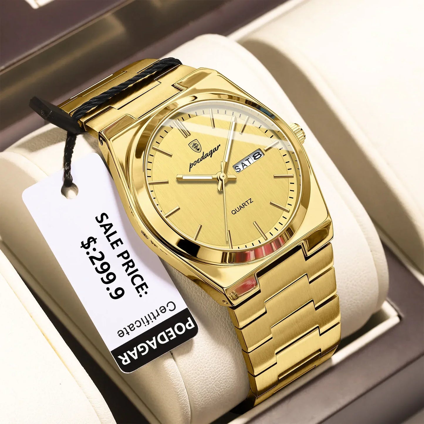 POEDAGAR Klassische Datumsanzeige Uhr