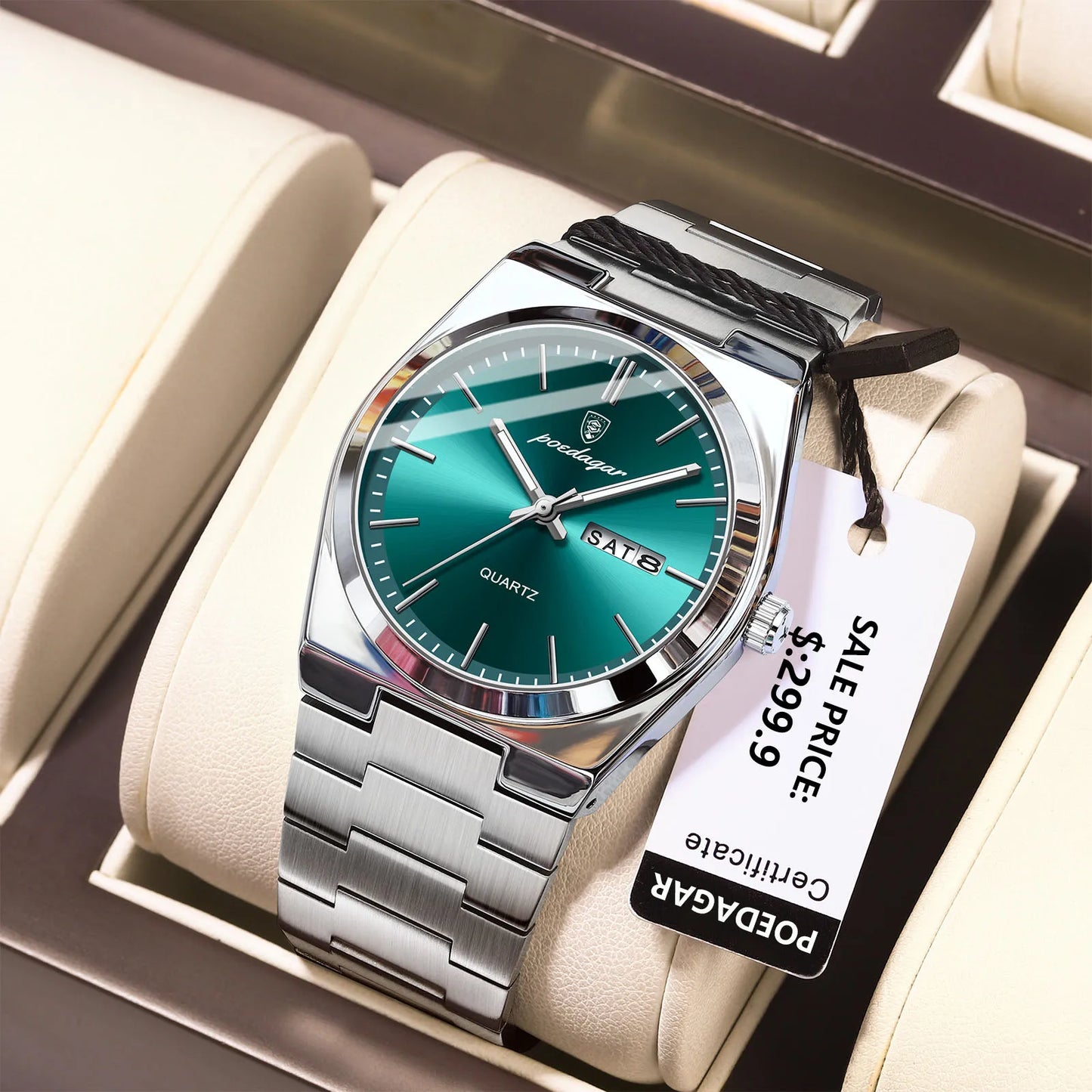 POEDAGAR Klassische Datumsanzeige Uhr