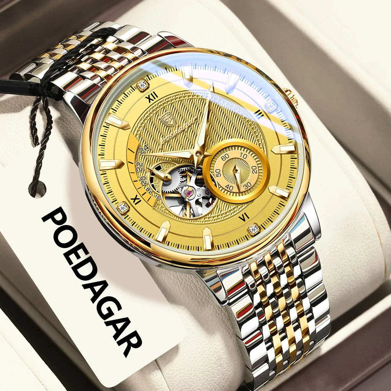 POEDAGAR Prestige Skeleton Automatikuhr