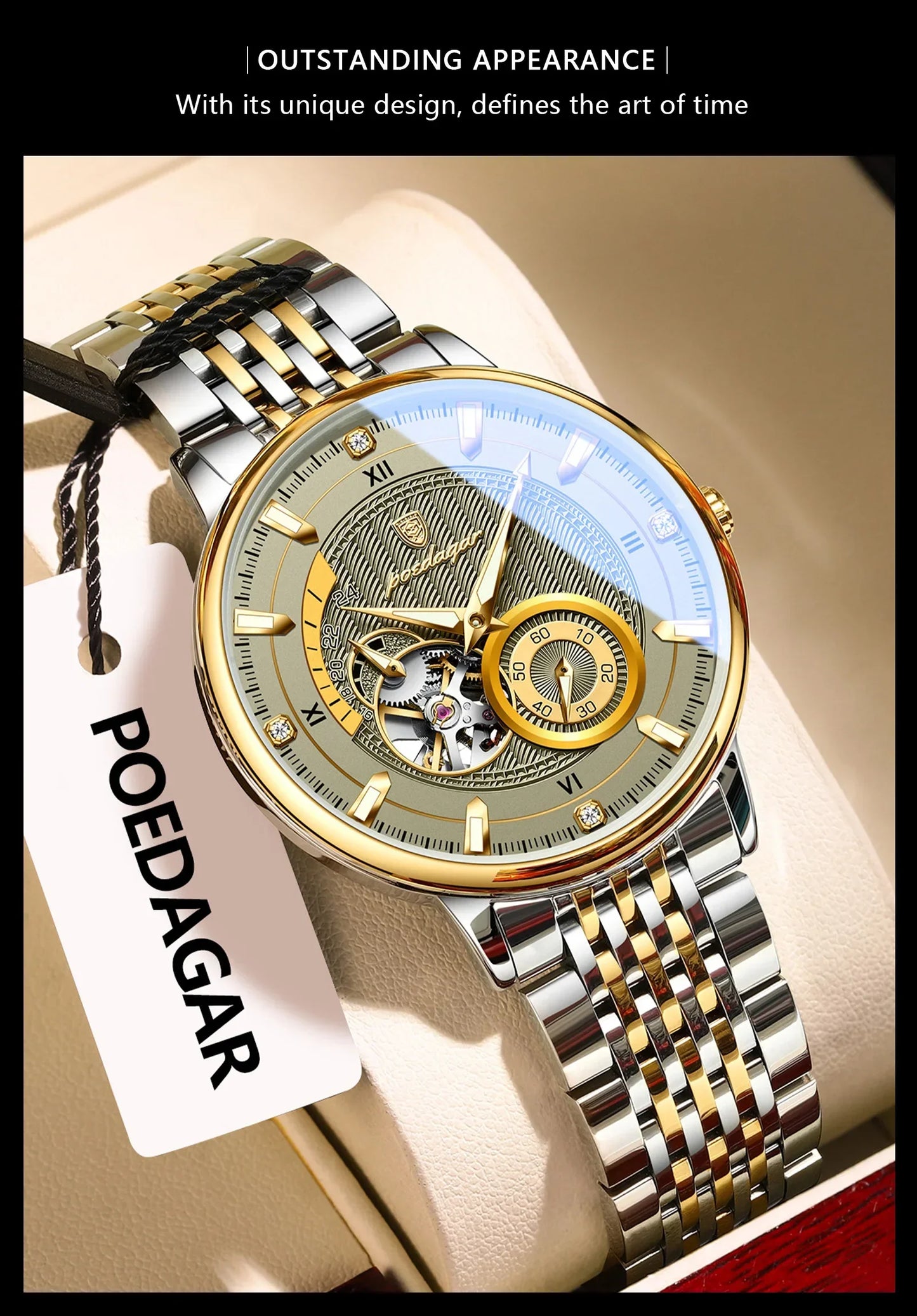 POEDAGAR Prestige Skeleton Automatikuhr