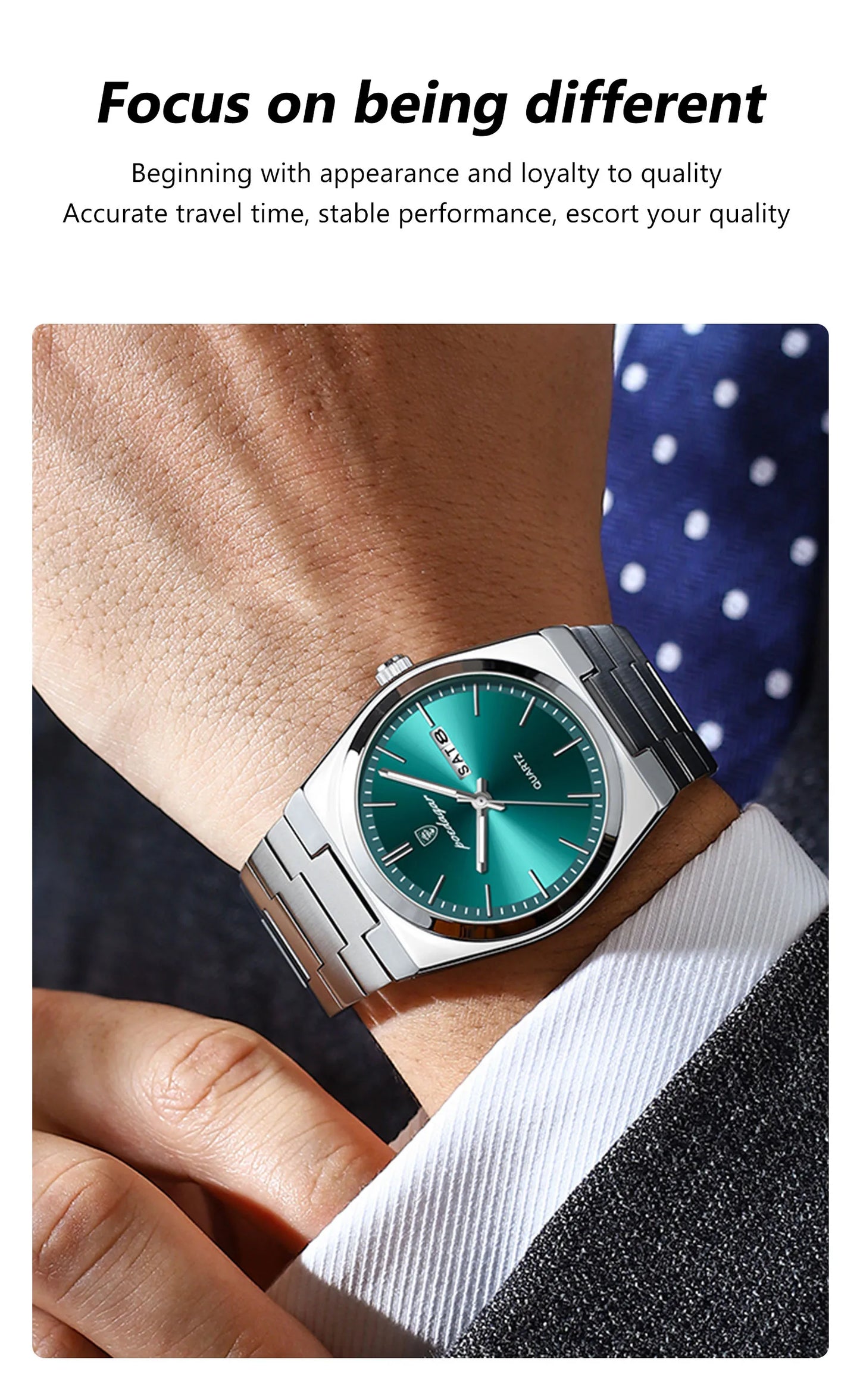 POEDAGAR Klassische Datumsanzeige Uhr