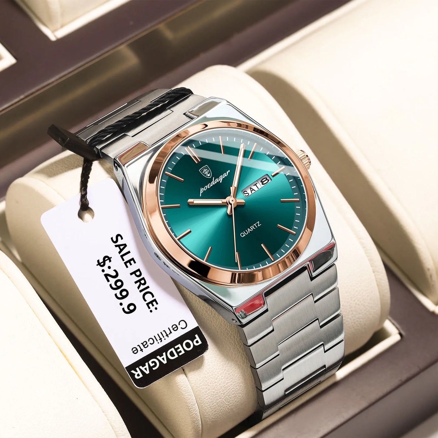 POEDAGAR Klassische Datumsanzeige Uhr