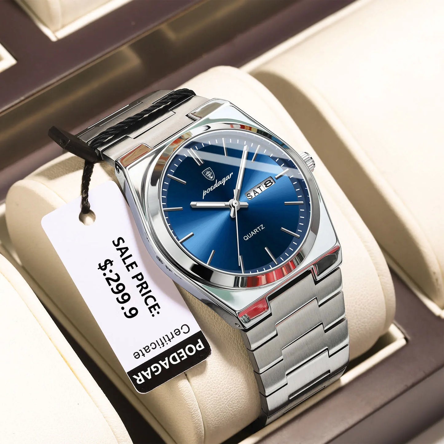 POEDAGAR Klassische Datumsanzeige Uhr