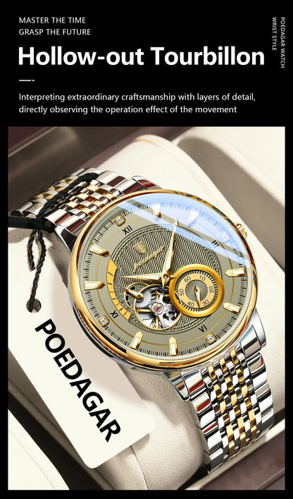 POEDAGAR Prestige Skeleton Automatikuhr