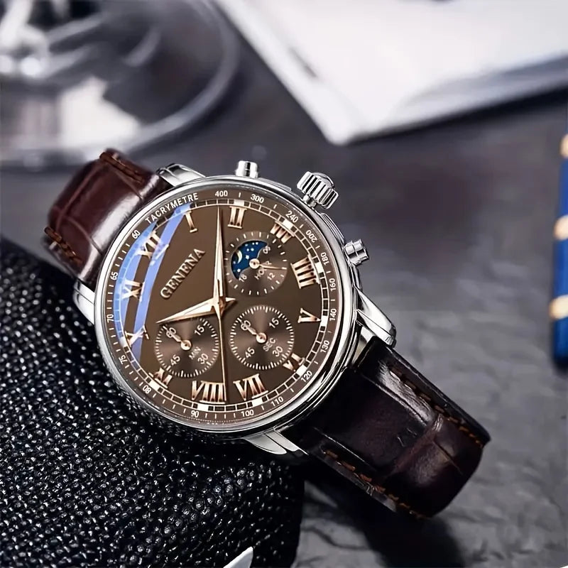 LUXTTYER Klassische Lederuhr