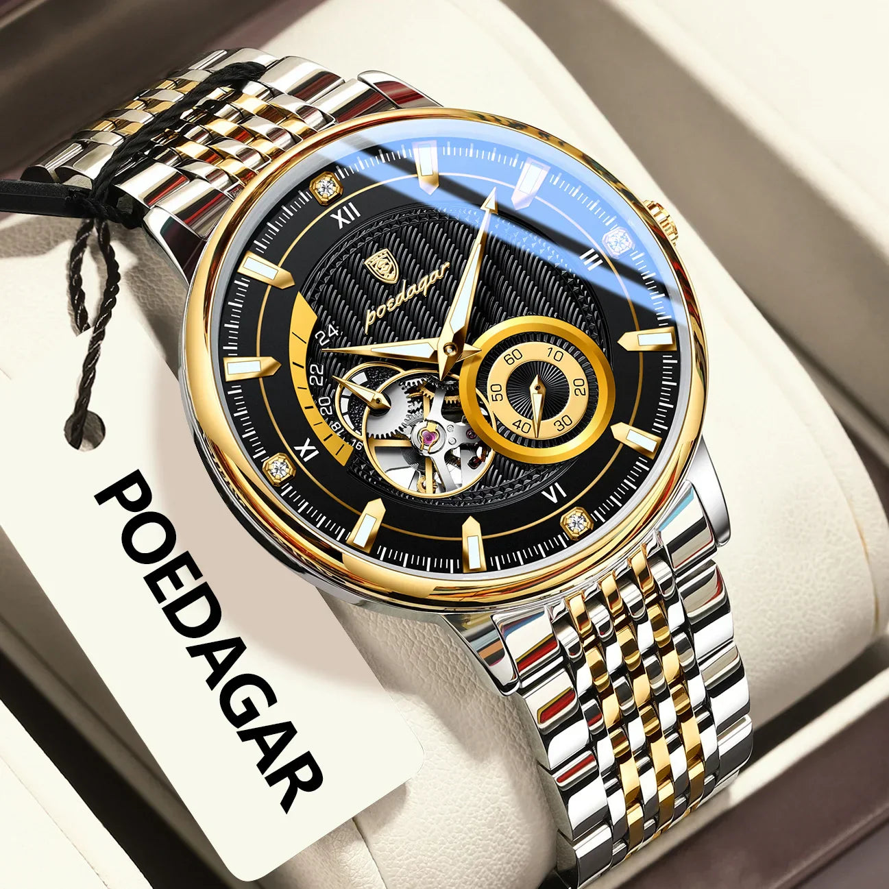 POEDAGAR Prestige Skeleton Automatikuhr