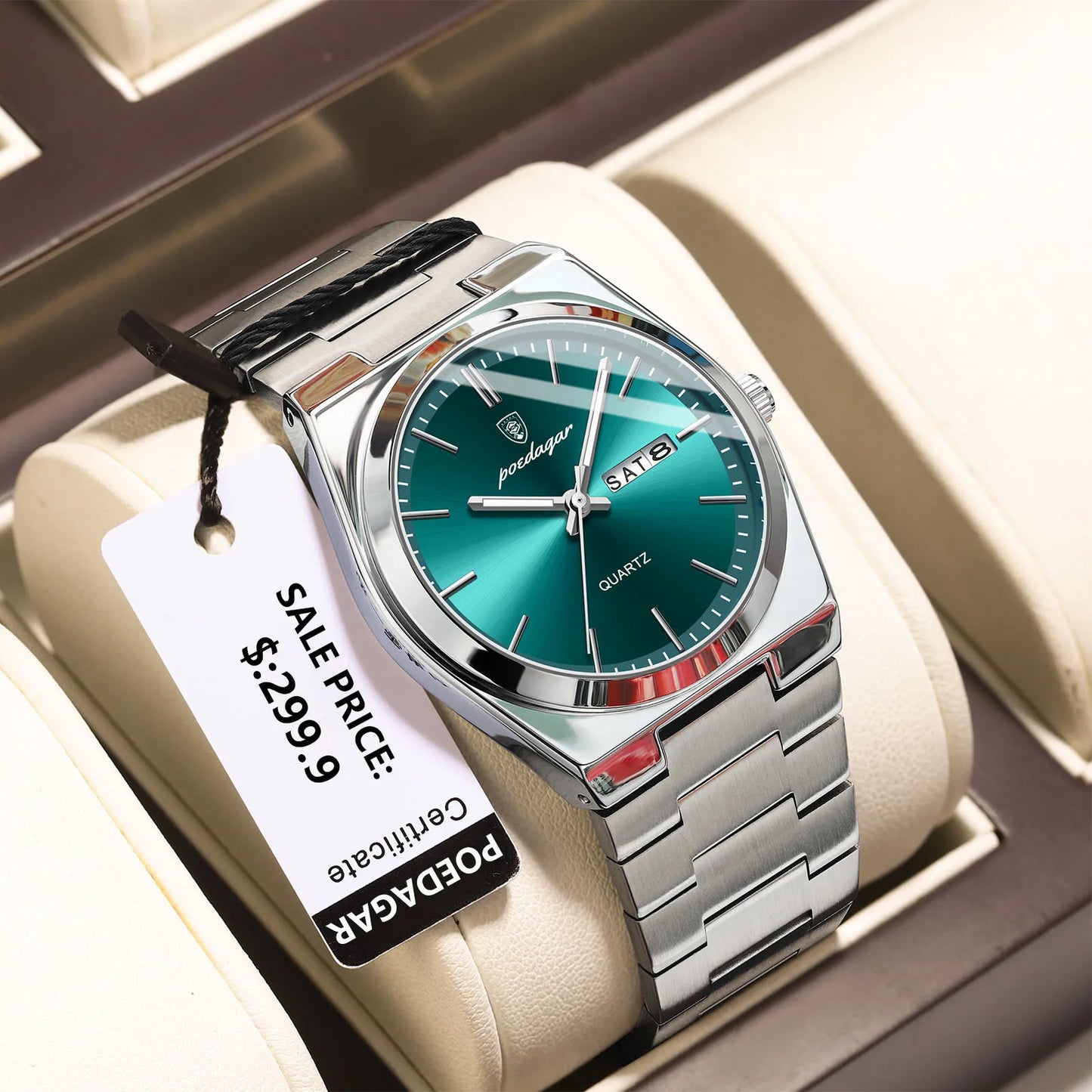 POEDAGAR Klassische Datumsanzeige Uhr