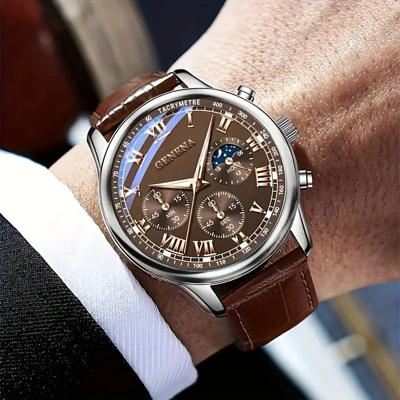 LUXTTYER Klassische Lederuhr