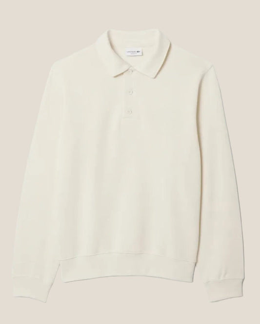 Ribbed Cotton Polo Collar Sweatshirt