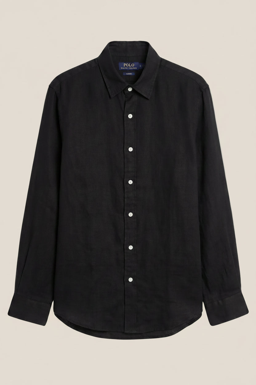 Linen/Remi Blend Shirt, Black
