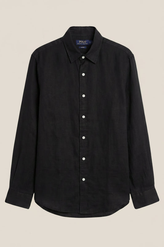 Linen/Remi Blend Shirt, Black