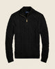 Chunky Cable-Knit Cotton Quarter-Zip Sweater